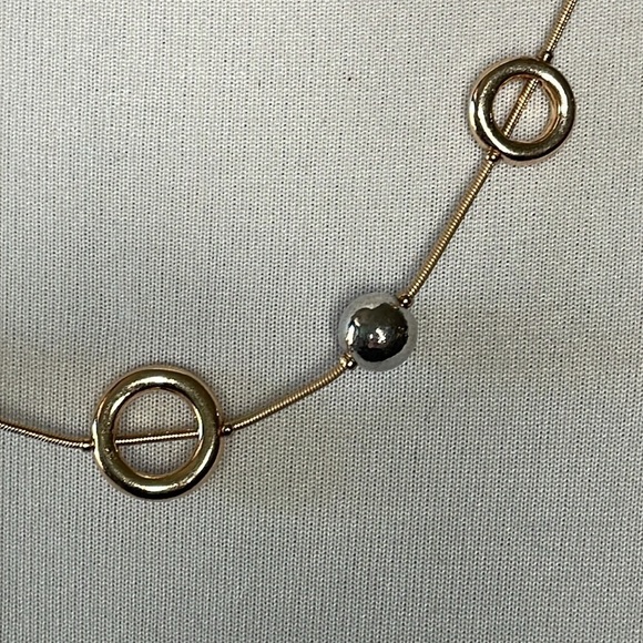 NWT 14th & Union Round Ring and Marble Necklace Gold Tone - Picture 3 of 6